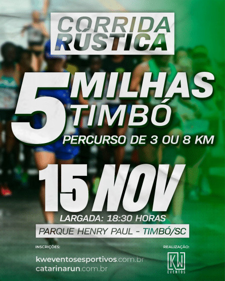 Corrida Rústica 5 Milhas Timbó 2025
